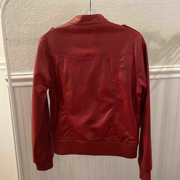 Vintage Red Faux Leather Jacket Size M - Picture 4 of 16